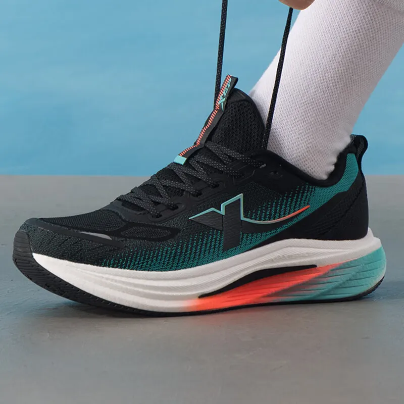 XTEP Shock Absorbers With Slip Resistant Features Low Top Marathon Training Running Shoes Men's Black Blue-4