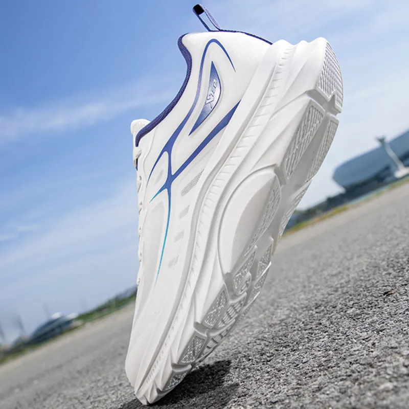 XTEP ZhuiFeng Slip Resistant And Breathable Low Top Casual Running Shoes Men's White Purple-1