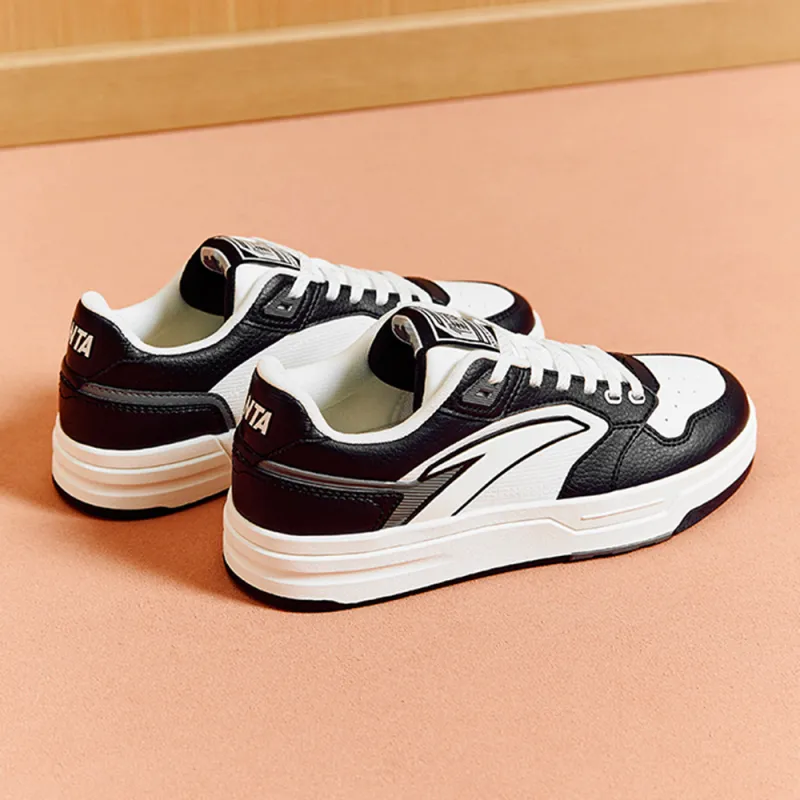 Anta Street Play LITE Anti Slip Wear Resistant Low Top Skateboard Shoes Women's Black White-5