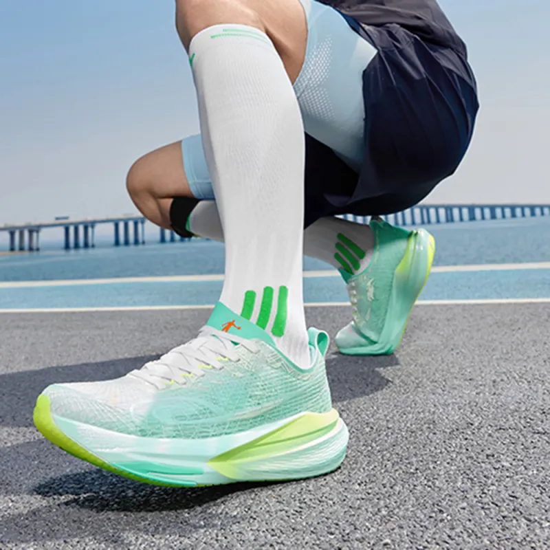 QIAODAN Cushioning And Breathable Low Top Physical Fitness Test, Physical Exam, Racing Running Shoes Men's Cyan-2