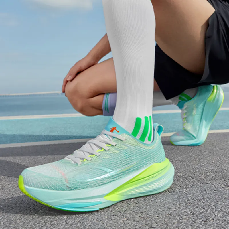 QIAODAN Cushioning And Breathable Low Top Physical Fitness Test, Physical Exam, Racing Running Shoes Men's Cyan-1