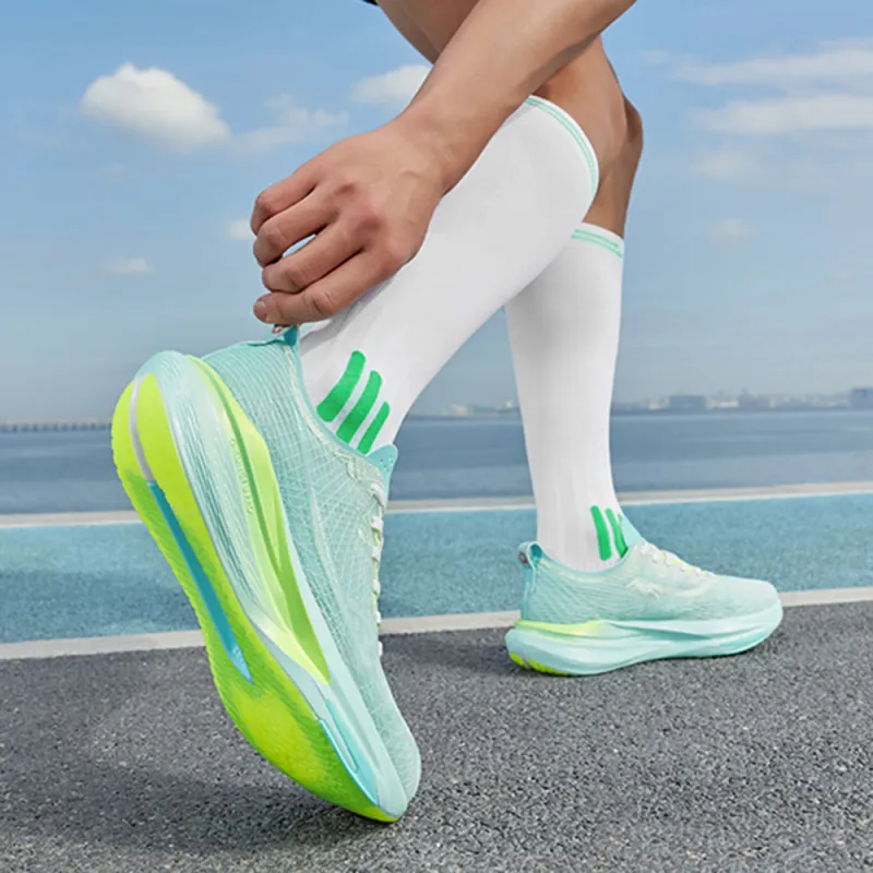 QIAODAN Cushioning And Breathable Low Top Physical Fitness Test, Physical Exam, Racing Running Shoes Men's Cyan-6