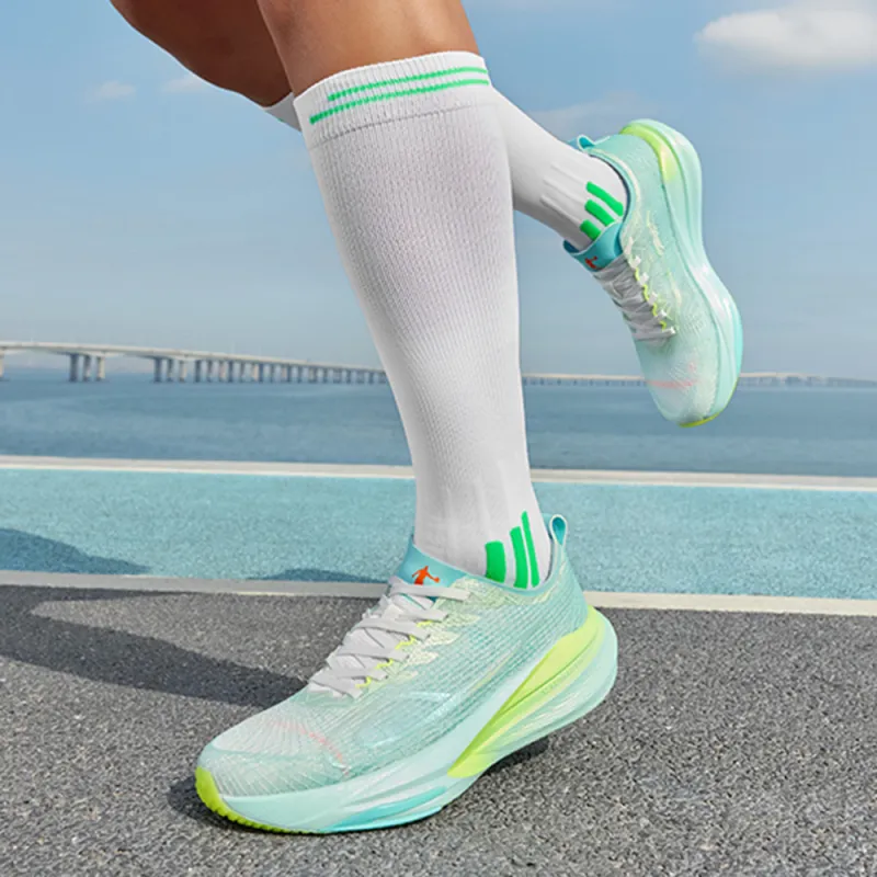 QIAODAN Cushioning And Breathable Low Top Physical Fitness Test, Physical Exam, Racing Running Shoes Men's Cyan-3