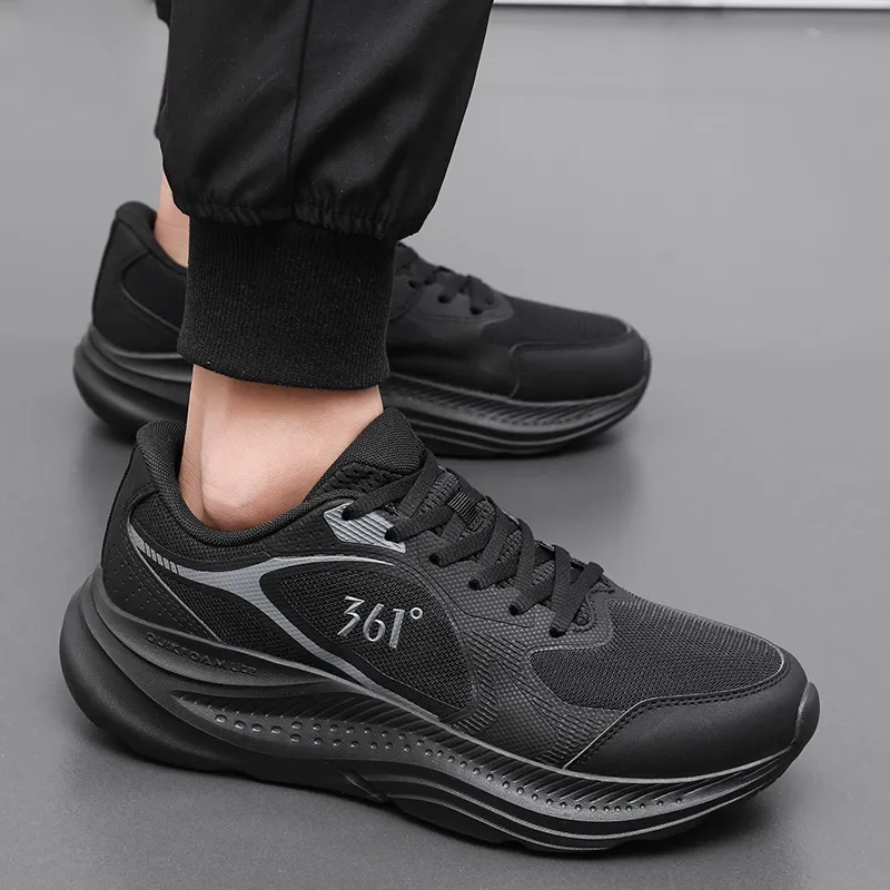 361° Abrasion Resistant Breathable Low Top Casual Running Shoes Men's Black-2