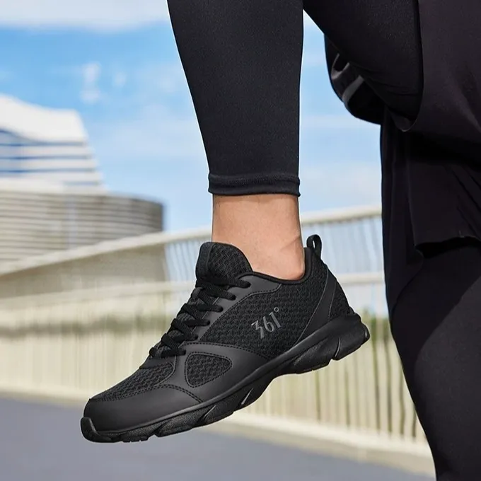 361° Cushioning, Wear Resistant Low Top Casual Running Shoes Men's Black-3