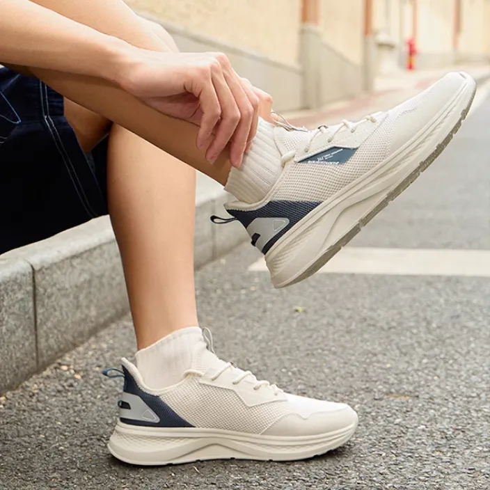 361° Anti-Slip Wear-Resistant Low-Top Casual Running Shoes Men's Beige Blue-1
