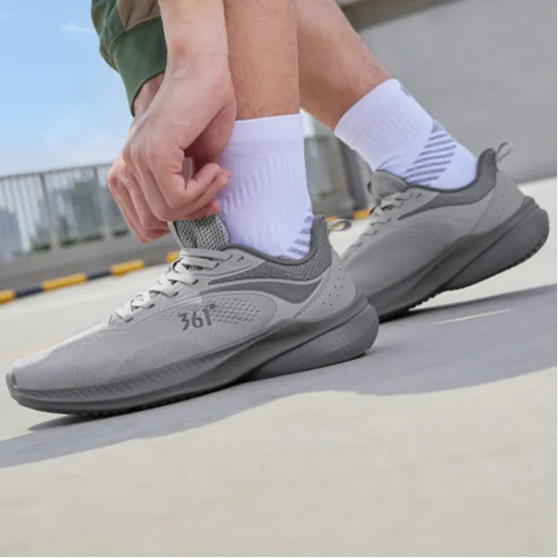 361° Slip Resistant, Abrasion Resistant, Breathable Low Top Sprint Running Shoes Men's Gray-2