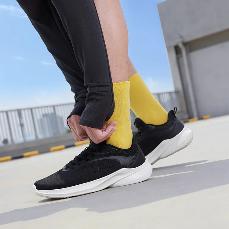361° Shock Absorbers With Slip Resistant Features Low Top Casual Running Shoes Men's Black Gray-2