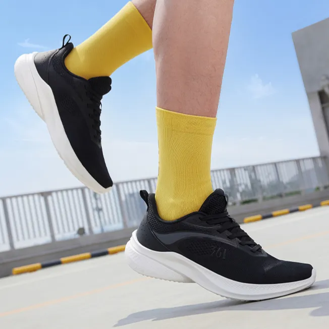 361° Shock Absorbers With Slip Resistant Features Low Top Casual Running Shoes Men's Black Gray-3