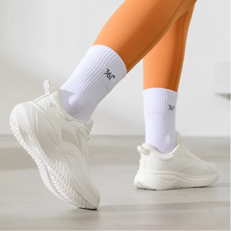 361° Anti Slip Wear Resistant Low Top Casual Running Shoes Women's Feather White-3