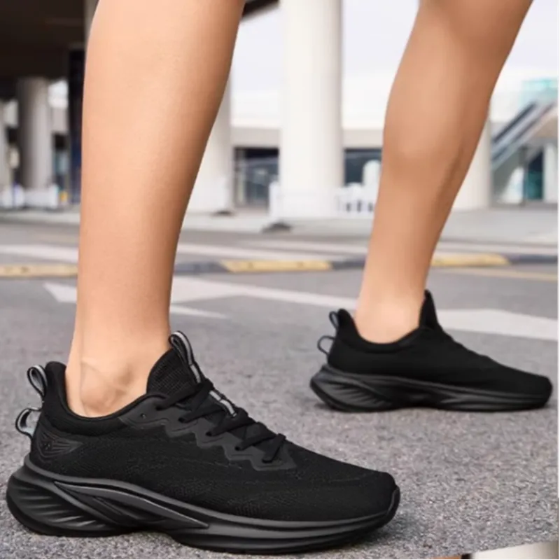 361° Cushioned Slip Resistant Low Top Sprint Running Shoes Men's Black-2