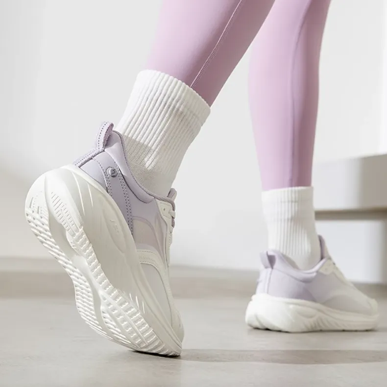 361° Non slip Lightweight Low Top Casual Running Shoes Women's White Purple-3