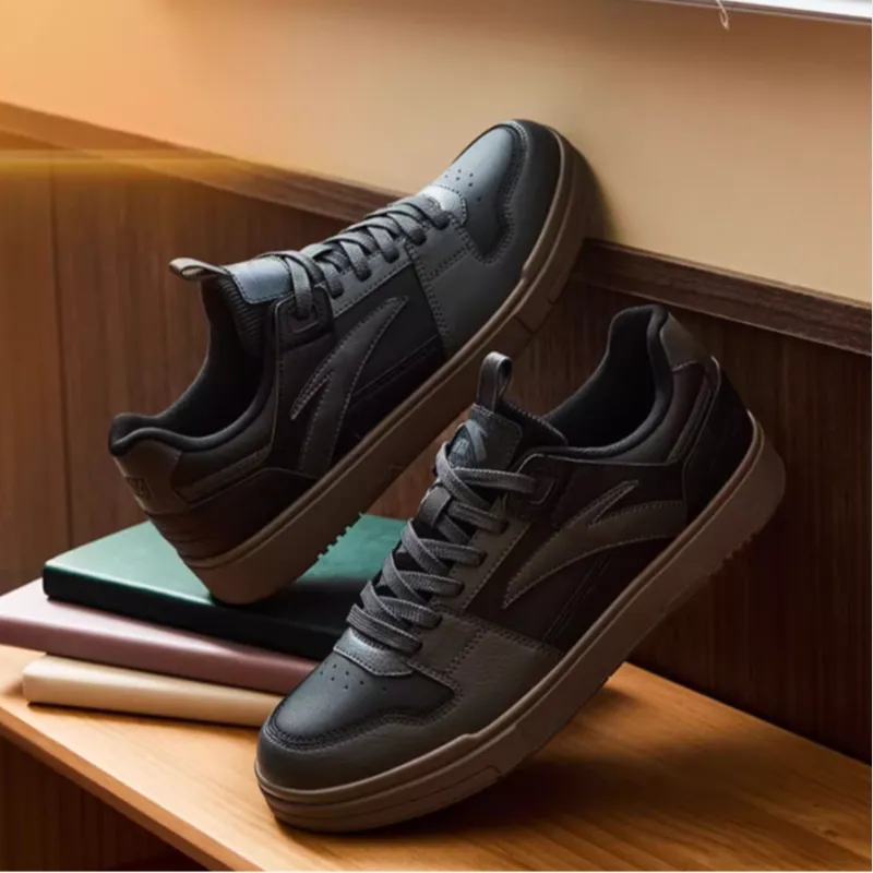 Anta Street Naughty Anti Slip Wear Resistant Low Top Skateboard Shoes Men's Black Gray-3