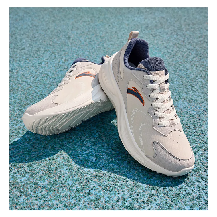 Anta Speeding Slip Resistant Coverage Rebound Low Top Running Shoes Men's Beige-3