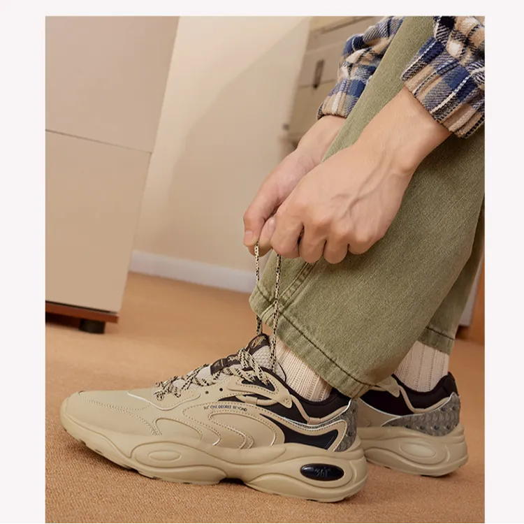 361° Surge Anti-Slip Wear-Resistant Low-Top Casual Shoes Men's Beige Brown-2