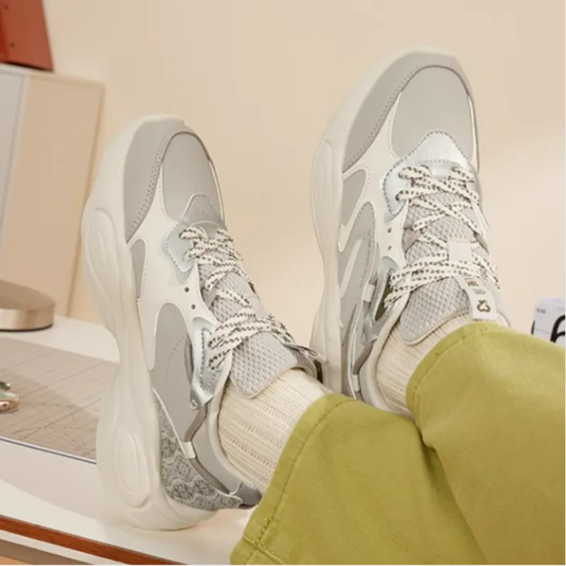 361° Surge Anti-Slip Wear-Resistant Low-Top Casual Shoes Women's Gray Beige-3
