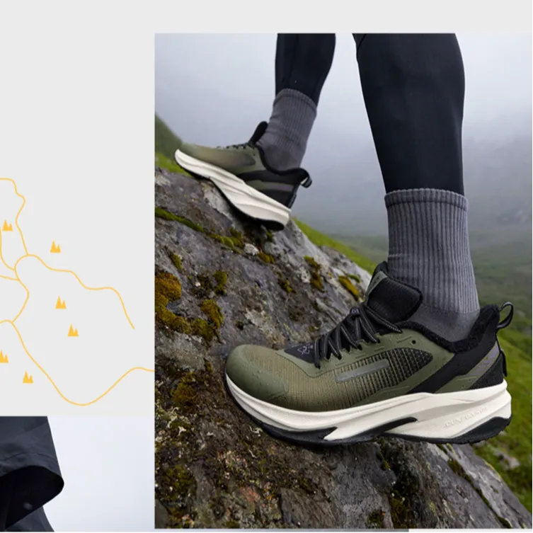 361° Mountain Rain Screens Durable Warm Low Top Running Shoes Men's Green Black-3