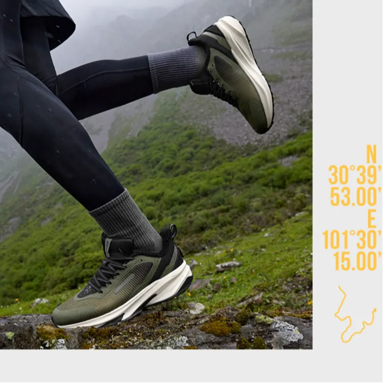 361° Mountain Rain Screens Durable Warm Low Top Running Shoes Men's Green Black-2