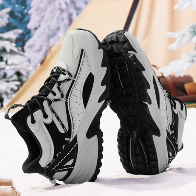 361° Anti-Slip Wear-Resistant Mid-Top Casual Shoes Men's Gray Black-1