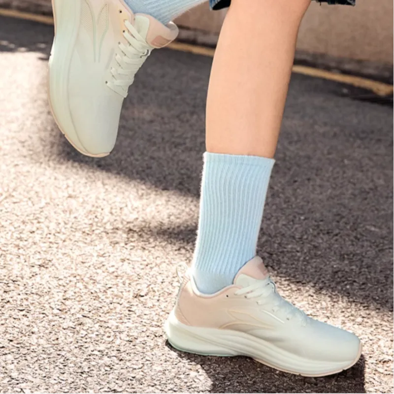 361° Anti-Slip Wear-Resistant Low-Top Casual Running Shoes Women's White Pink-3