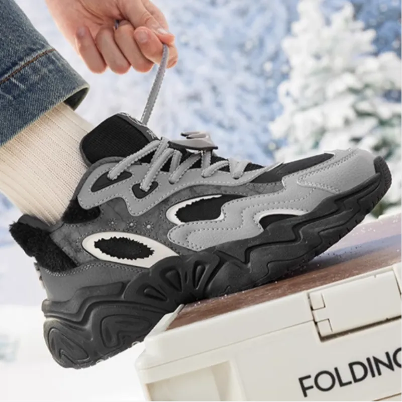 361° Fawn Durable Warm Low Top Casual Shoes Women's Black Gray-3