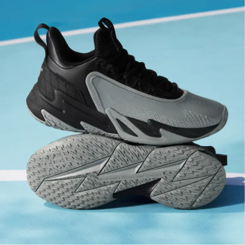 361° Anti-Slip Wear-Resistant Low-Top Basketball Shoes Men's Gray Black-1