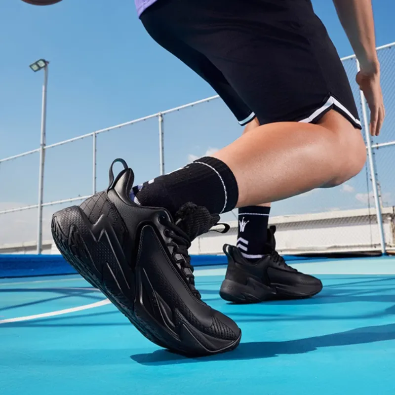 361° Anti-Slip Wear-Resistant Low-Top Basketball Shoes Men's Black-3