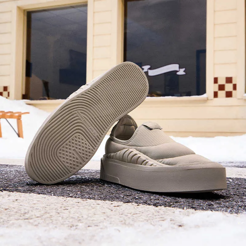 361° Warm Slip Resistant Low Top Skateboard Shoes Men's Shale Gray-3