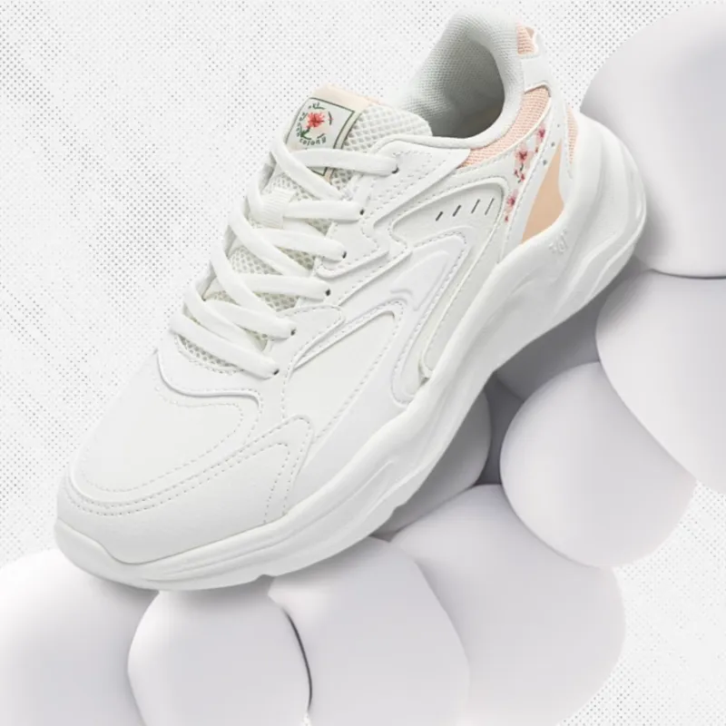 361° Kesar 2 Anti Slip Wear Resistant Low Top Casual Running Shoes Women's White Pink-1