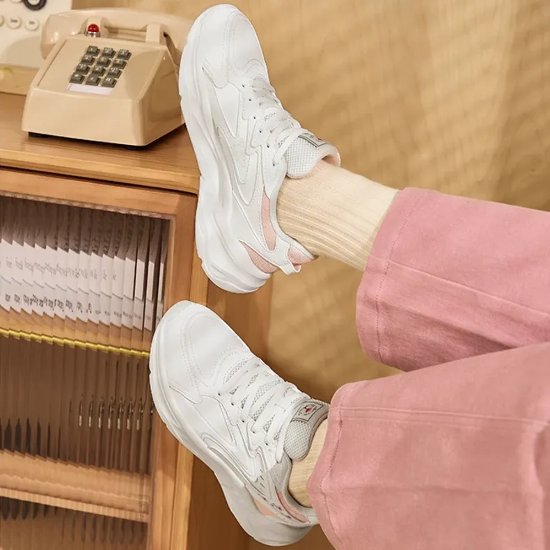 361° Kesar 2 Anti Slip Wear Resistant Low Top Casual Running Shoes Women's White Pink-2