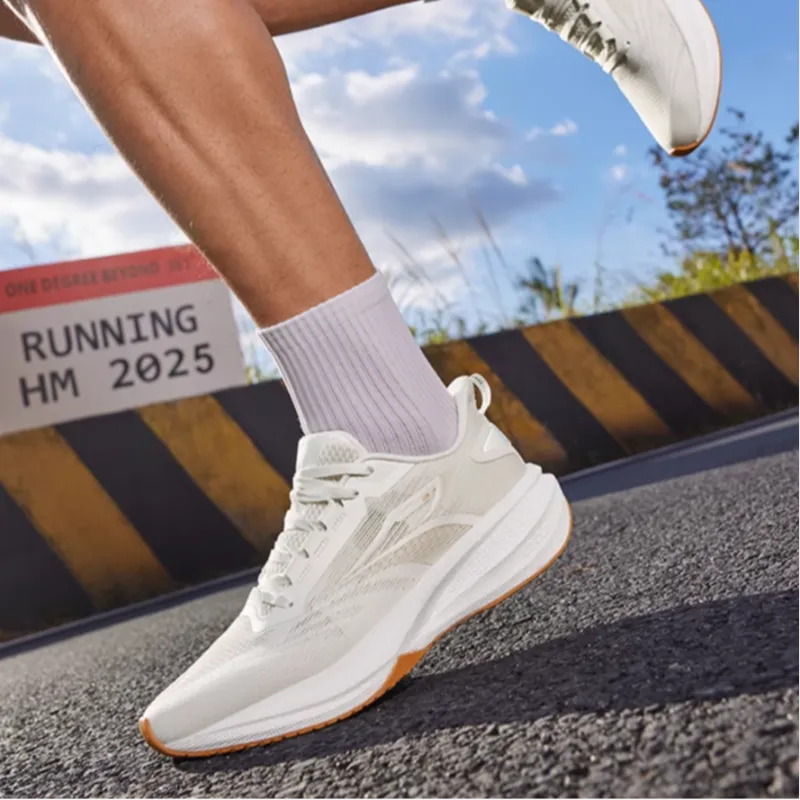 361° Titan CQT Cushioning Abrasion Resistant Breathable Low Top Casual Running Shoes Men's White-5
