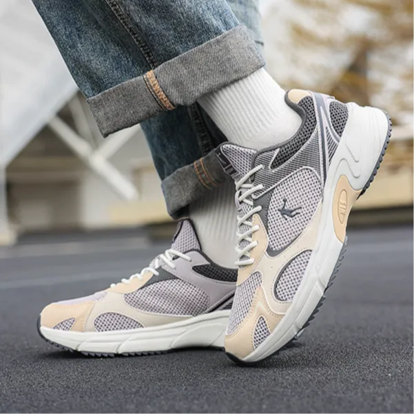 QIAODAN Durable Breathable Low Top Casual Running Shoes Men's White Blue-7