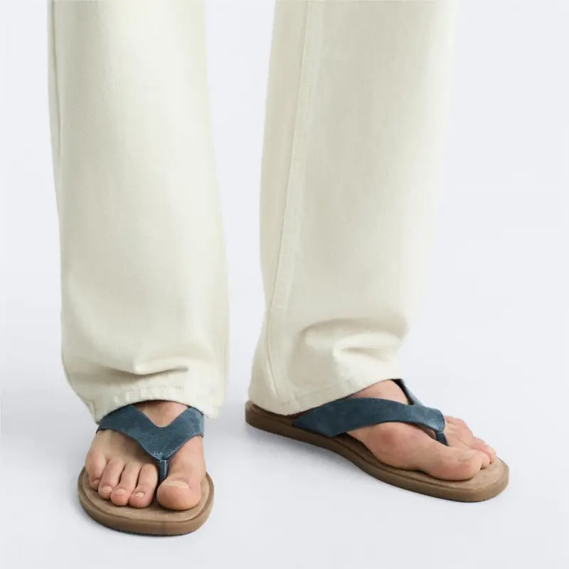 ZARA Slip-Resistant Flip Flops Men's Blue-6