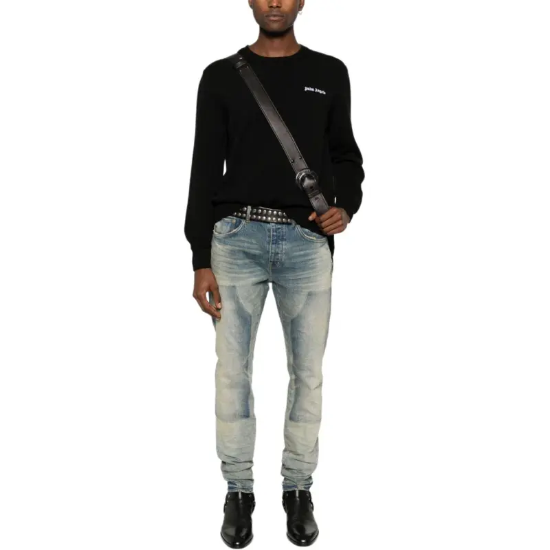 PALM ANGELS Logo Detailed Crew Neck Sweater-2