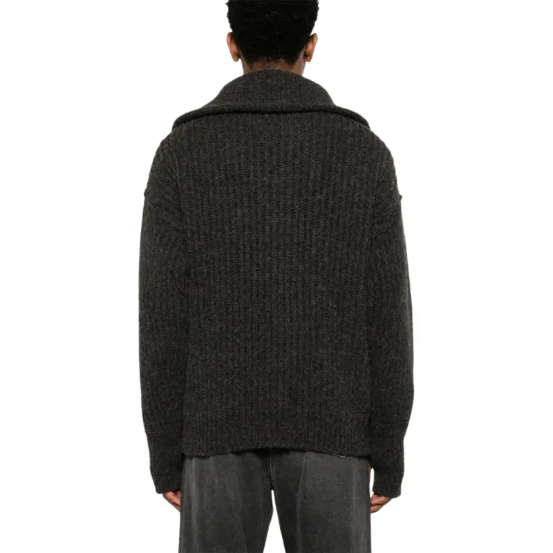 Lemaire Zip Up Ribbed Knit Cardigan-4