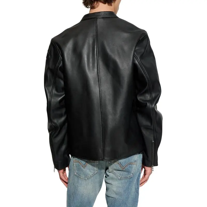 DIESEL Leather Jacket Men's Black-4