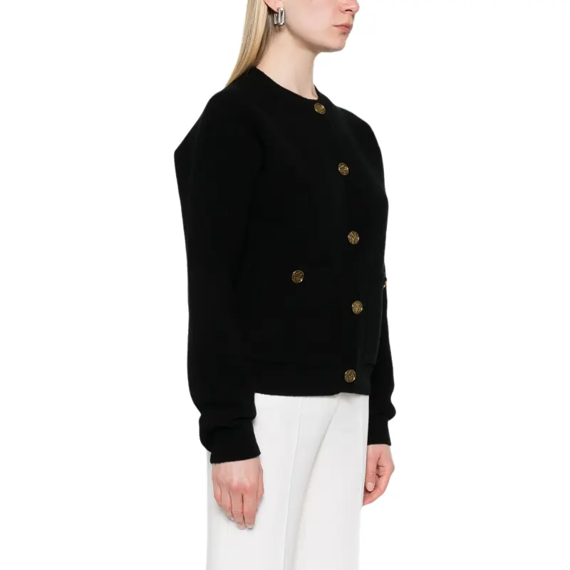 TOTEME Long Sleeved Crewneck Knitted Cardigan-3