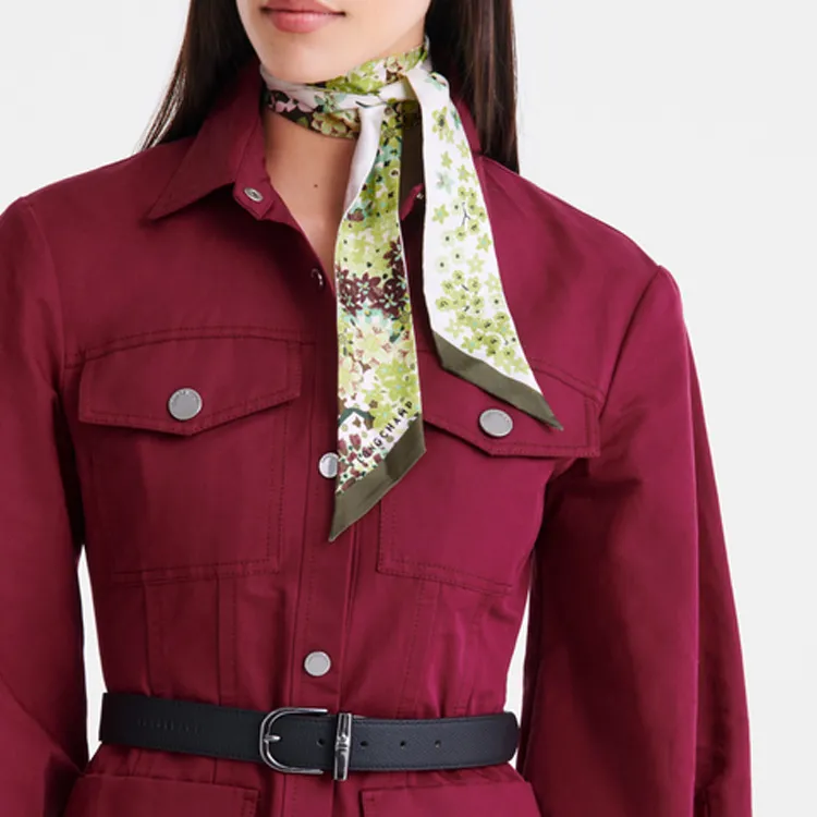LONGCHAMP Silk Scarves Women's Green-2