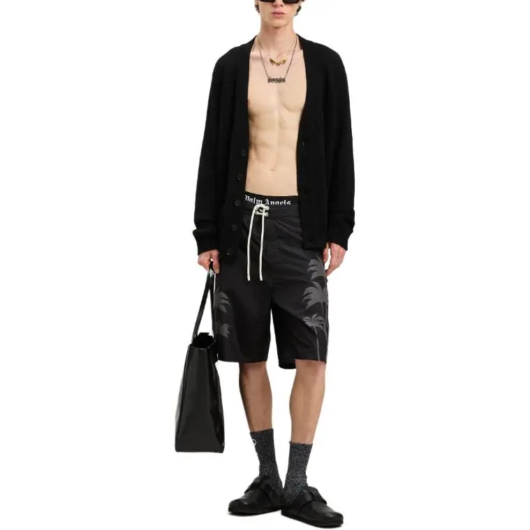 PALM ANGELS Palms Printed Drawstring Swim Shorts-1