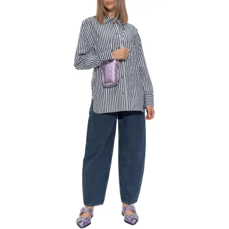 GANNI Striped Long Sleeved Shirt-2