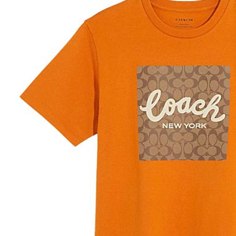 NGUYEN VAN CHUYEN）COACH オレンジ Tシャツ M COACH T-Shirts Unisex Brown M - POIZON