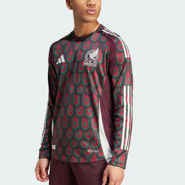 Adidas Free Shipping With AdiClub Mexico 24 Long Sleeve Home Authentic Jersey-2