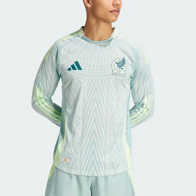 Adidas Free Shipping With AdiClub Mexico 24 Long Sleeve Away Authentic Jersey-3
