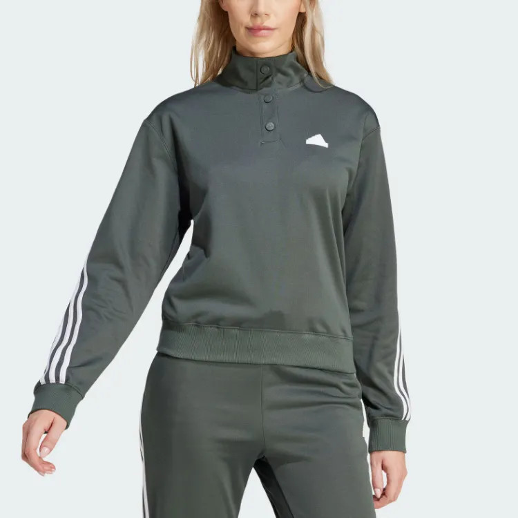 Adidas Iconic Wrapping Track Jacket Sweatshirt Women's Green-1