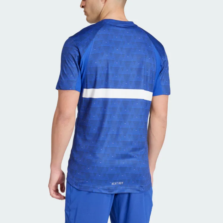 Adidas T Shirt Men's Semi Fluorescent Blue-3