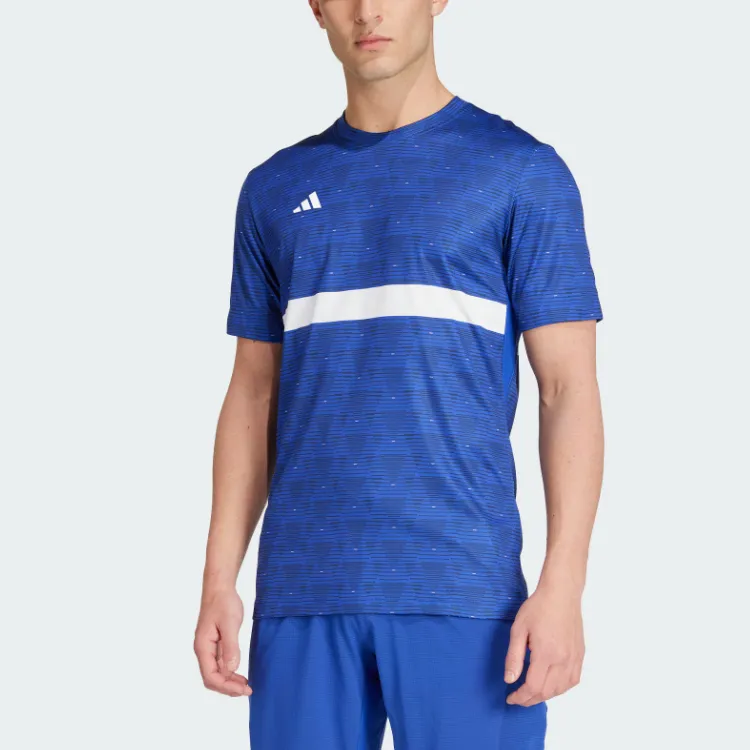 Adidas T Shirt Men's Semi Fluorescent Blue-1