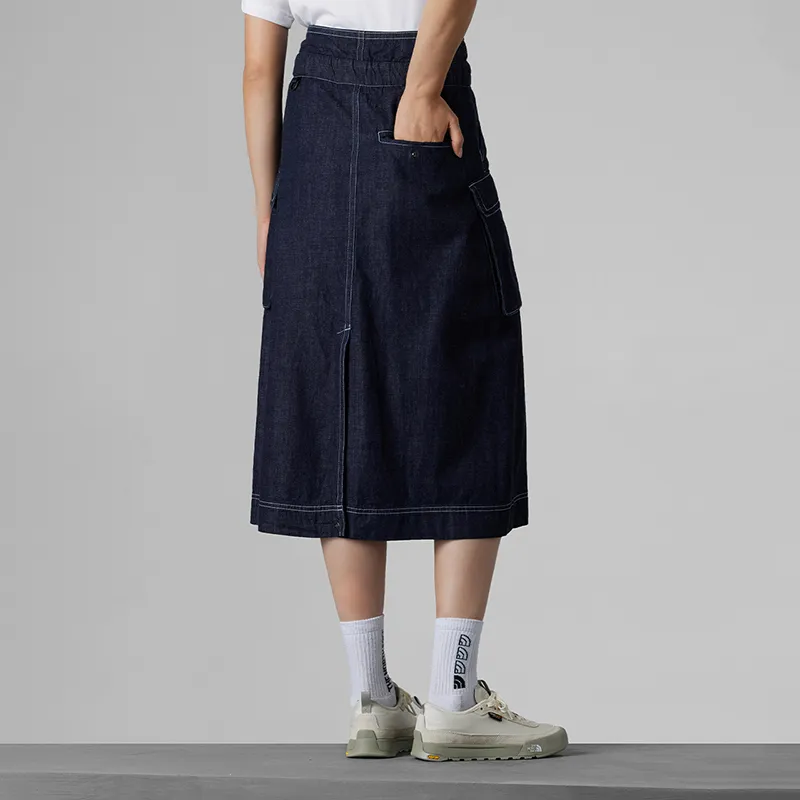 THE NORTH FACE UE Series Denim Long Skirts Women's Navy Blue-3
