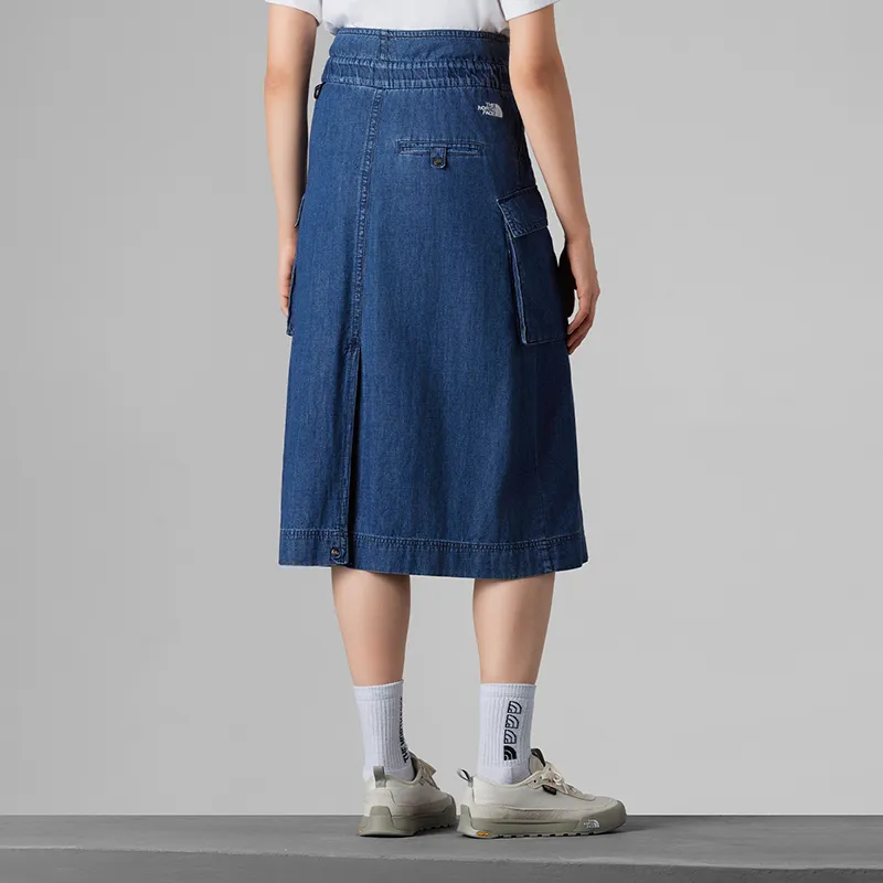 THE NORTH FACE UE Series Denim Long Skirt Women's Blue-4