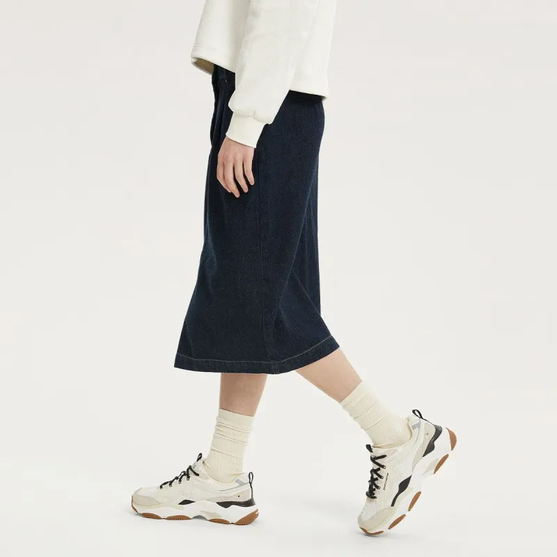 Skechers Yazhuan Series Denim Long Skirts Women's Dark Blue-3
