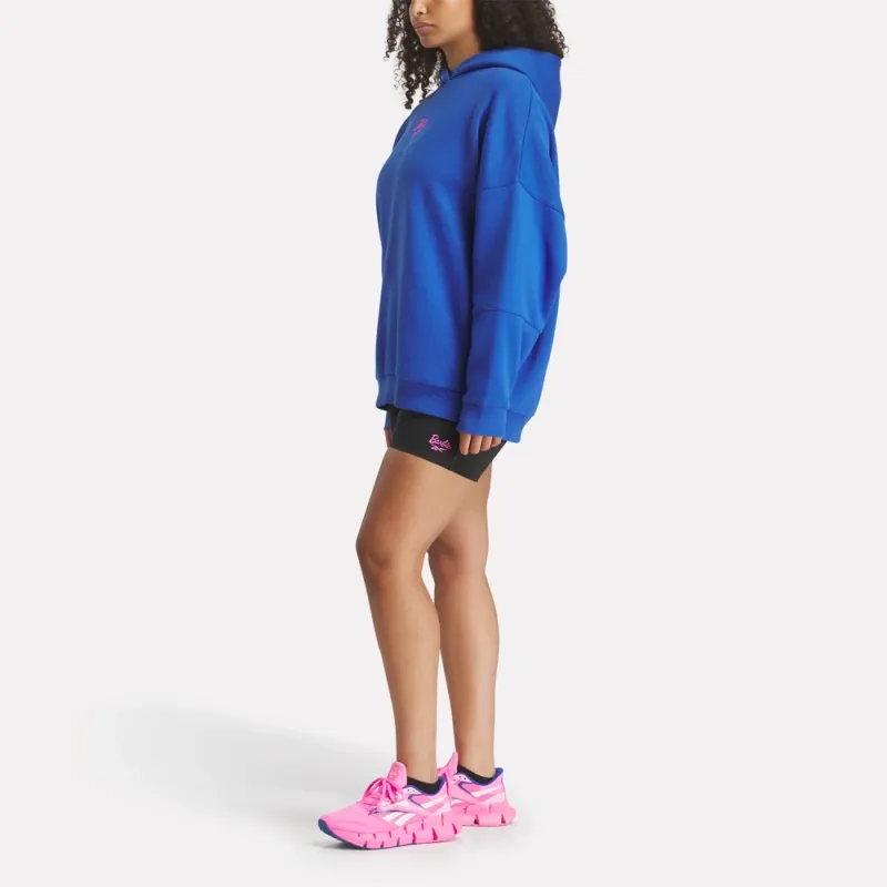 Reebok x Barbie Hoodie Sweatshirt Women's Borderless Blue-4
